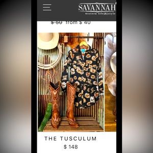 Tasha Polizzi Vintage Print Western Shirtdress, size medium. NWT.